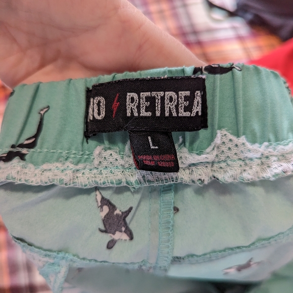 Men's Green Swim Trunks with Killer Whale Print - Large - Picture 5 of 6